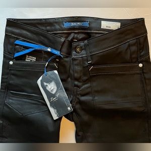NWT G-Star black coated jeans.